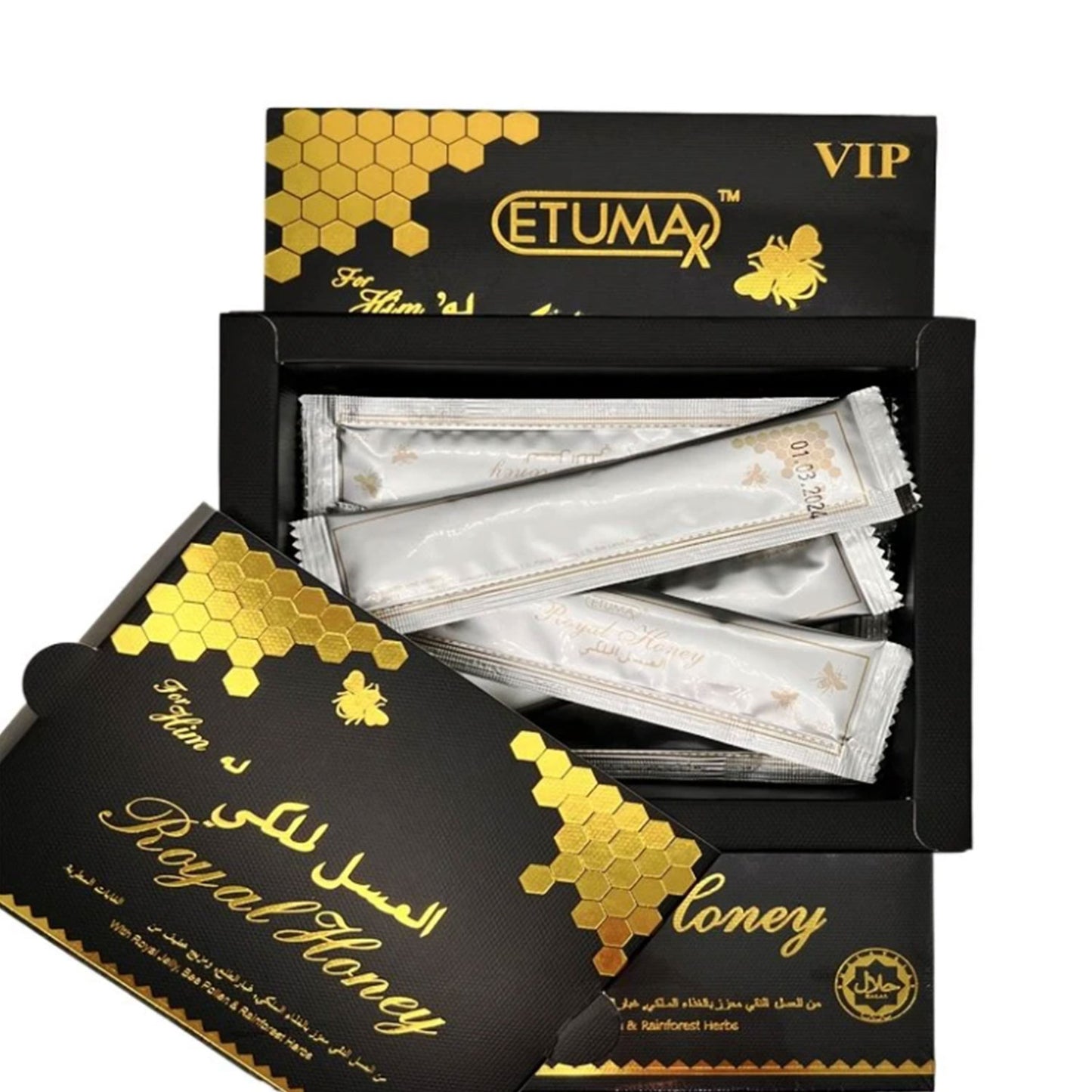 Royal Honey With Royal Jelly, 20g - Pack Of 12 Sachets عسل ملكي مع غذاء ملكات النحل، 20 جم - عبوة تحتوي على 12 كيس Success