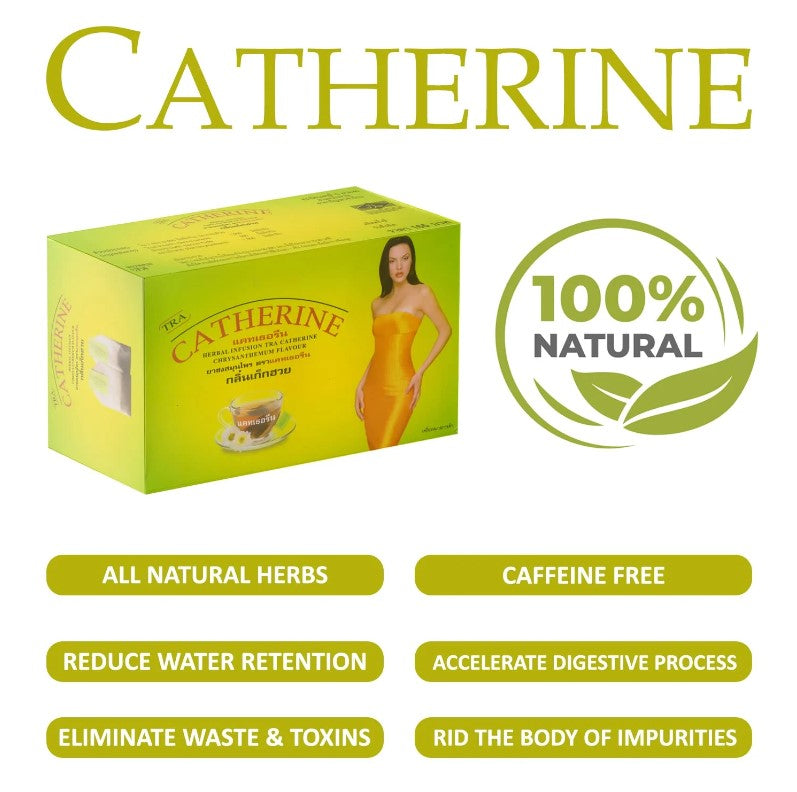 Catherine Herbal Infusion Slimming Diet Weight Loss Laxative Tea, 64 Tea Bags, 2 Boxes .. علبتان من شاي كاثرين إنفيوجن العشبي للتخسيس وخسارة الوزن، 64 كيس شاي